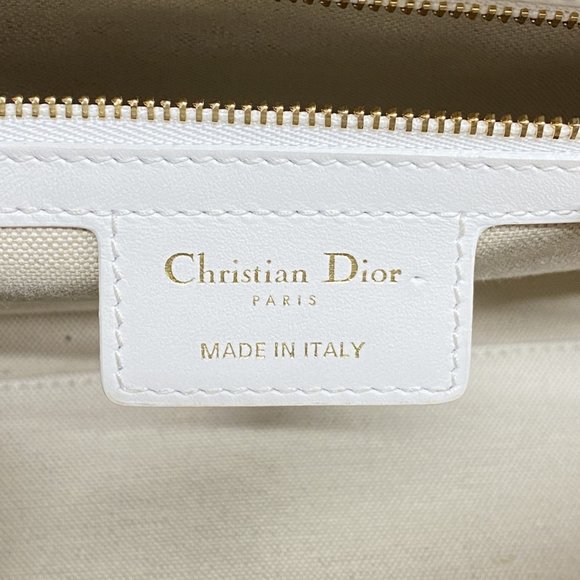 Christian Dior Cannage Bowling Bag in White, Gold, and Champagne Leather for ... - Picture 5 of 12